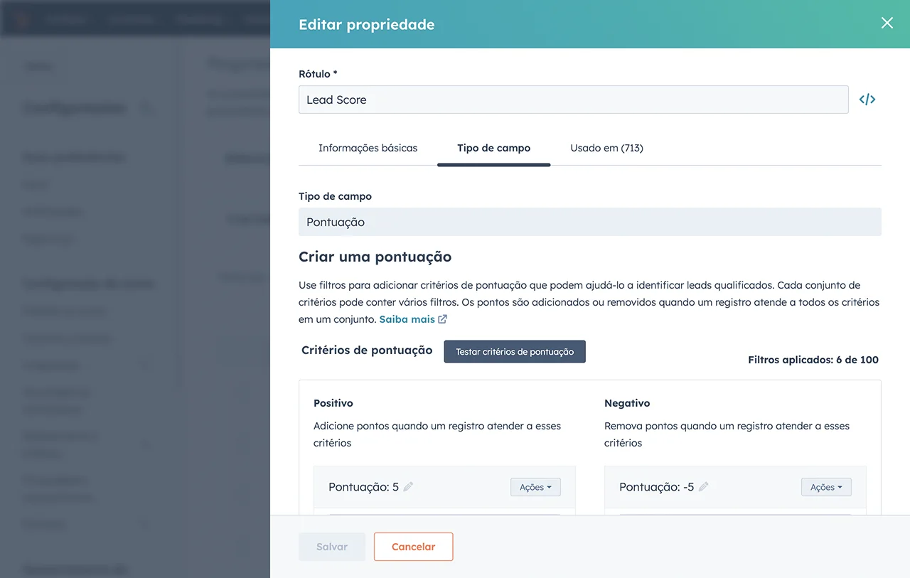 captura de tela do software de lead management da HubSpot