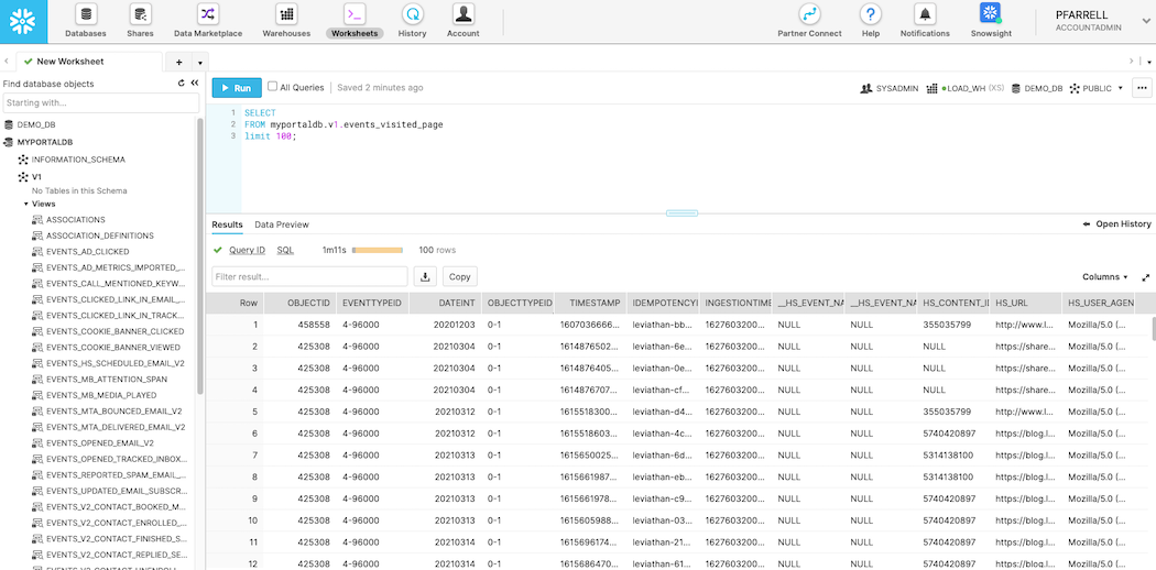 view of snowflake software