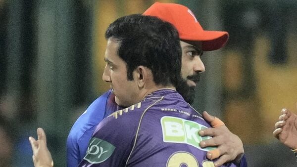 MI vs RCB 2024 IPL: Virat Kohli hugs Kolkata Knight Riders' mentor Gautam Gambhir after KKR won the Indian Premier League (IPL) 2024 T20 cricket match