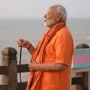 Prime Minister Narendra Modi at the Vivekananda Rock Memorial in Kanniyakumari on Friday. (PTI)