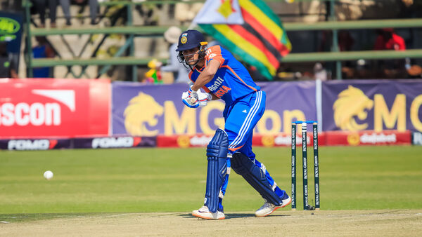 India vs Zimbabwe 3rd T20I Highlights: Indian skipper Shubman Gill plays a shot during the third T20I match against ZImbabwe at Harare on 10 July. (X/@bcci)