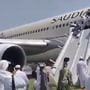 Saudia Airlines fire: Passengers disembarked the aircraft using the emergency slide.