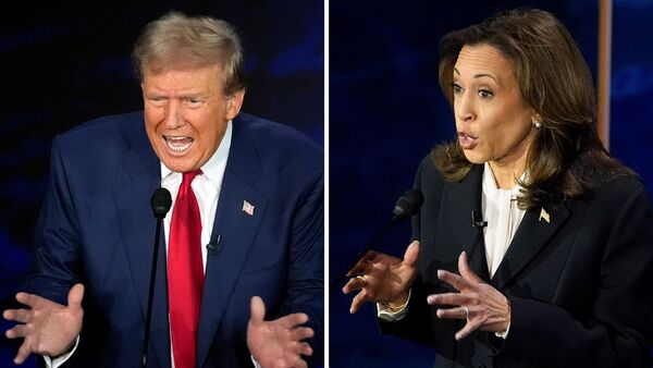 Trump-Harris Presidential debate Highlights: Republican presidential nominee former President Donald Trump, left, and Democratic presidential nominee Vice President Kamala Harris during an ABC News presidential debate at the National Constitution Center, Tuesday, Sept. 10, 2024, in Philadelphia. (AP)