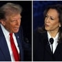 Republican presidential nominee, former US President Donald Trump, and Democratic presidential nominee, US Vice President Kamala Harris, in a combination of file photographs. (REUTERS)