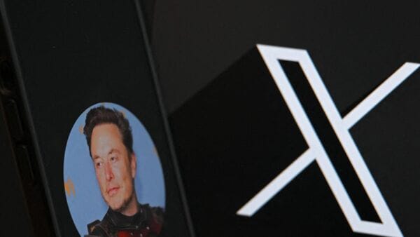 This illustration photograph shows the logo of social network X (formerly Twitter) and a photograph of its CEO, Elon Musk. (AFP)