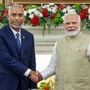 New Delhi: Prime Minister Narendra Modi with President of Maldives Mohamed Muizzu during a meeting at Hyderabad House, in New Delhi, Monday, Oct. 7, 2024. (PTI Photo) (PTI)