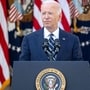 US President Joe Biden speaks about the presidential election results in the Rose Garden of the White House in Washington, DC, November 7, 2024. (Photo by SAUL LOEB / AFP) (AFP)