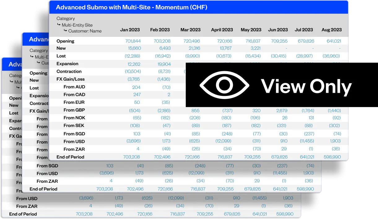 View-only access reports for investors and board members