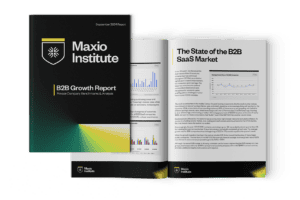 Cover of the B2B Growth Report, released by the Maxio Institute, the research and analytics arm of Maxio, a billing and financial operations company.