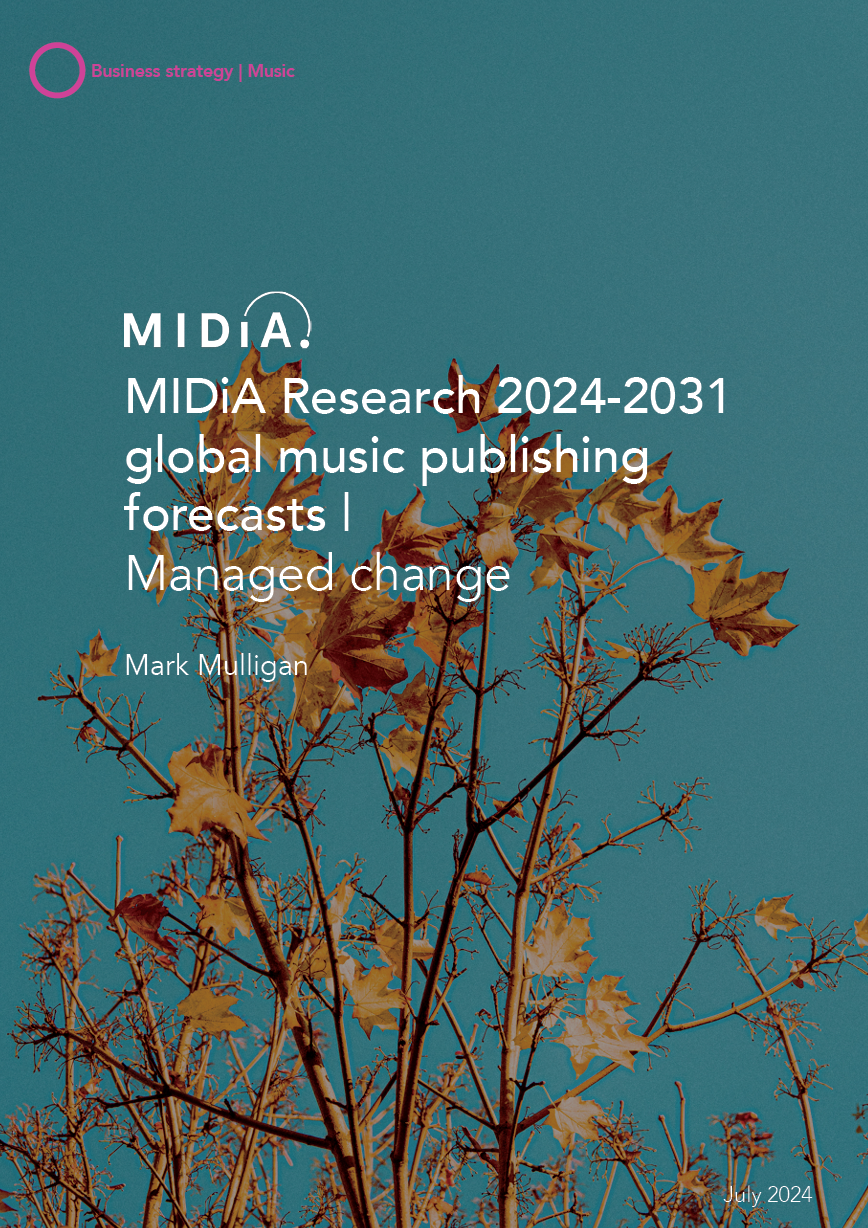 Cover image for MIDiA Research 2024-2031 global music publishing forecasts