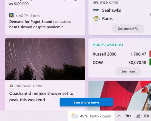 KB5001391 : le widget Météo arrive aussi sur d'anciennes versions de Windows 10