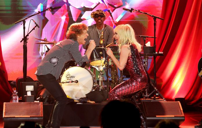 Mick Jagger of The Rolling Stones and Lady Gaga