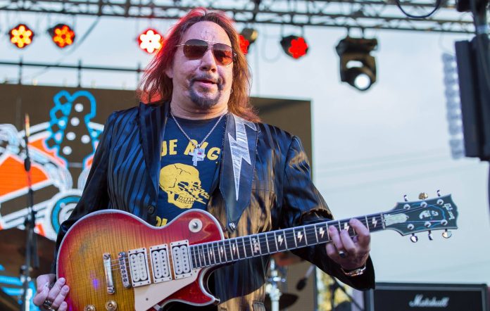 Ace Frehley performs at Motor City Harley Davidson on August 28, 2016 in Farmington Hills, Michigan. (Photo by Scott Legato/Getty Images)