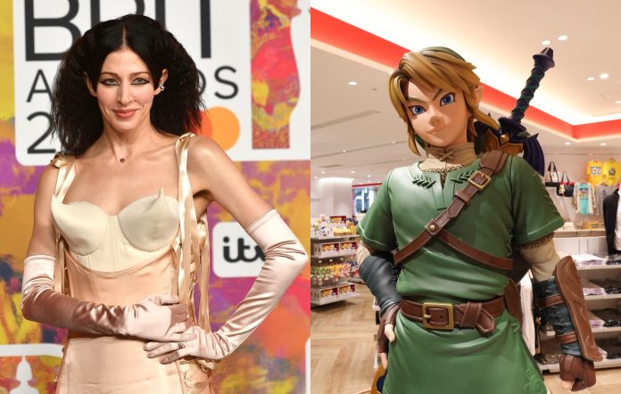 Caroline Polachek and Link from 'Legend Of Zelda'