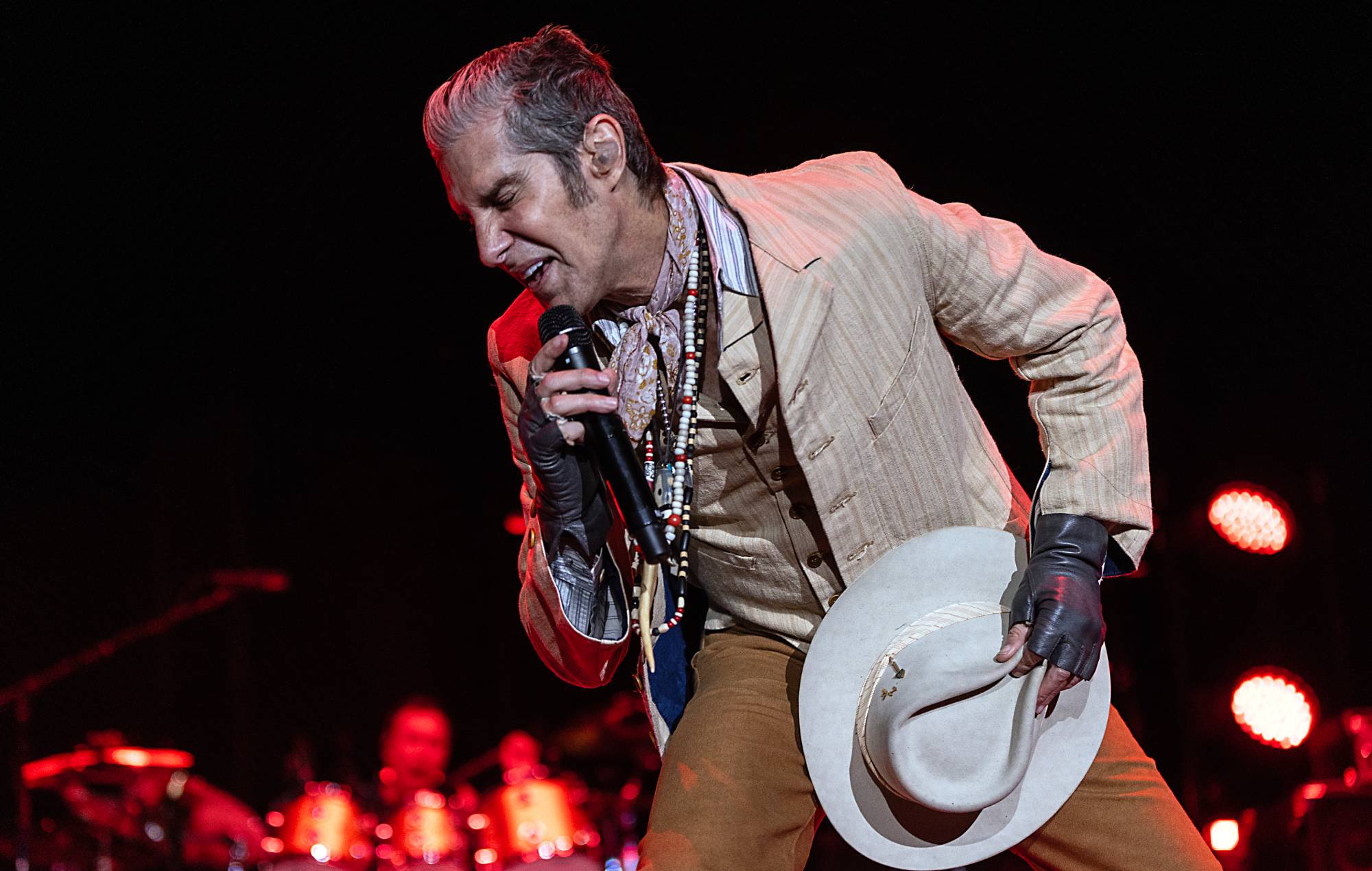  Perry Farrell of Jane's Addiction performs at Red Hat Amphitheater on September 03, 2024 in Raleigh, North Carolina. (Photo by Jeff Hahne/Getty Images)