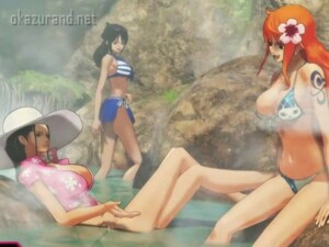 【ワンピース ワールドシーカー】湯けむり温泉でナミ、ロビン、たしぎの入浴を覗き見♪（ONE PIECE WORLD SEEKER）