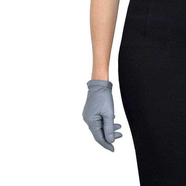 Minnie Ruche - Women's Silk Lined Leather Gloves