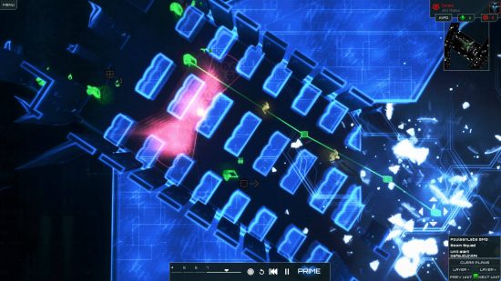 Best turn-based strategy games - green men are shooting at exploding enemies in Frozen Synapse 2.