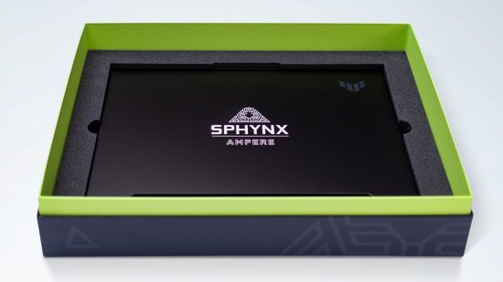 Nvidia Sphynx Ampere shower set opened reveals hidden compartment with gaming laptop underneath