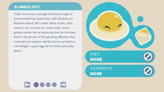 Slime Rancher 2 egg slime: The in-game Slimeopedia entry for the new Yolky slime