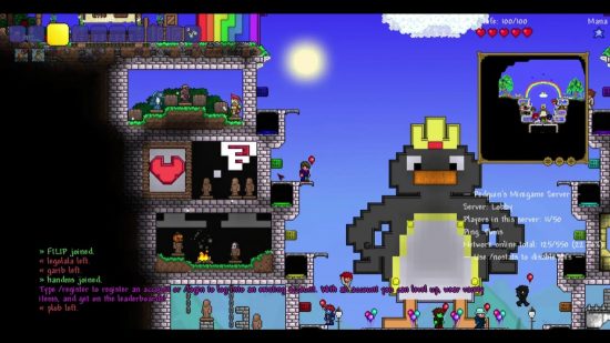 The best Terraria servers might see you running into an oversized penguin