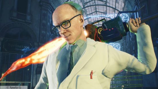 Half-Life Devil May Cry 5; A scientist, Dr. Kleiner from Valve FPS game Half-Life, holding a giant sword