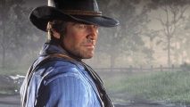 A close up side profile of Arthur Morgan