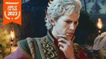 PC games of the year 2023: Baldur's Gate 3's Astarion deep in thought.