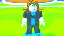 Roller Skate Racing codes: A Roblox man wearing roller skates.