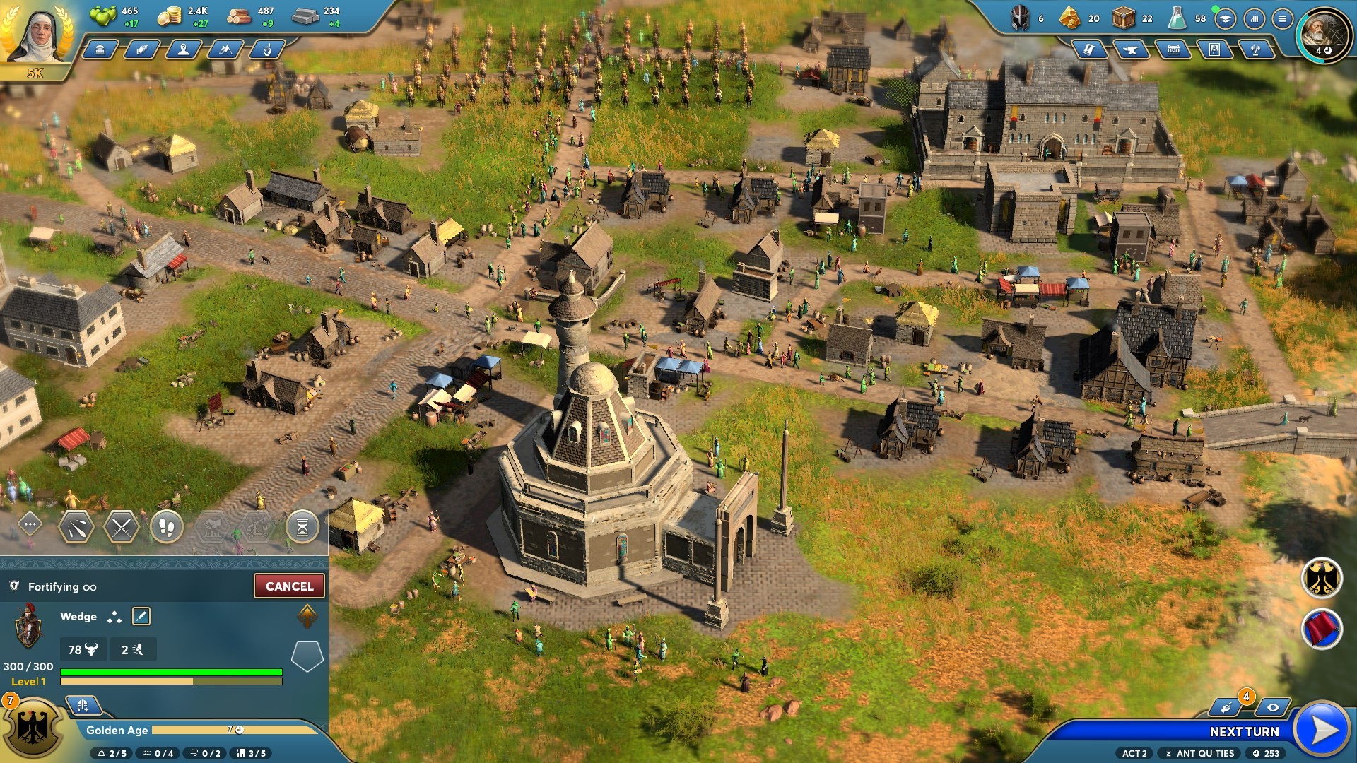 Ara History Untold review: Zooming in on one of Ara’s towns will show multiple citizens mulling about, around little houses and municipal buildings.