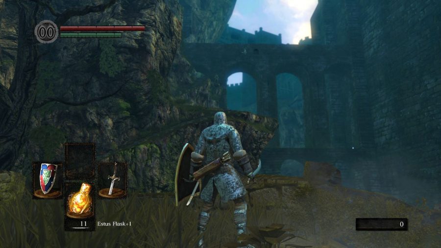 The winding path from Firelink Shrine to Undead Burg in Dark Souls