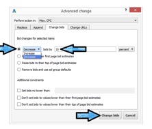 Image of advanced bid changes