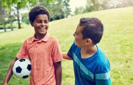 Portrait of young boys outdoors