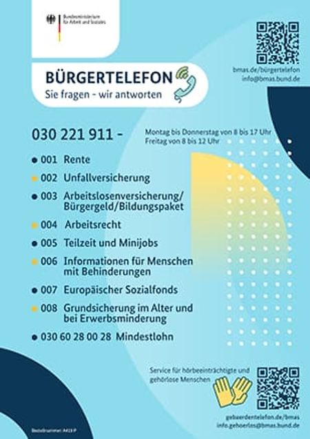 Titelbild der Publikation "Plakat Bürgertelefon"