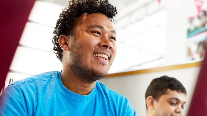 A student ambassador at a Sheffield Hallam open day