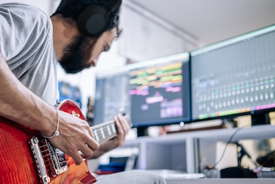 Guy playing guitar