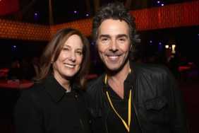 Lucasfilm president and Star Wars producer Kathleen Kennedy with director Shawn Levy