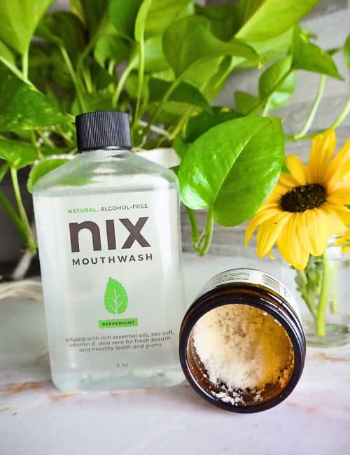 Gargle Green With 7 Non-Toxic & Sustainable Mouthwash Alternatives Image by Sustainable Jungle #sustainablemouthwash #mouthwashalternatives #ecofriendlymouthwash #bestnaturalmouthwash #zerowastemouthwash #nontoxicmouthwash #sustainablejungle