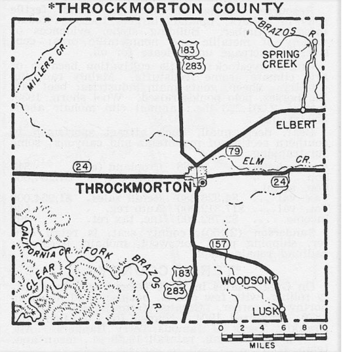 Map of Throckmorton County