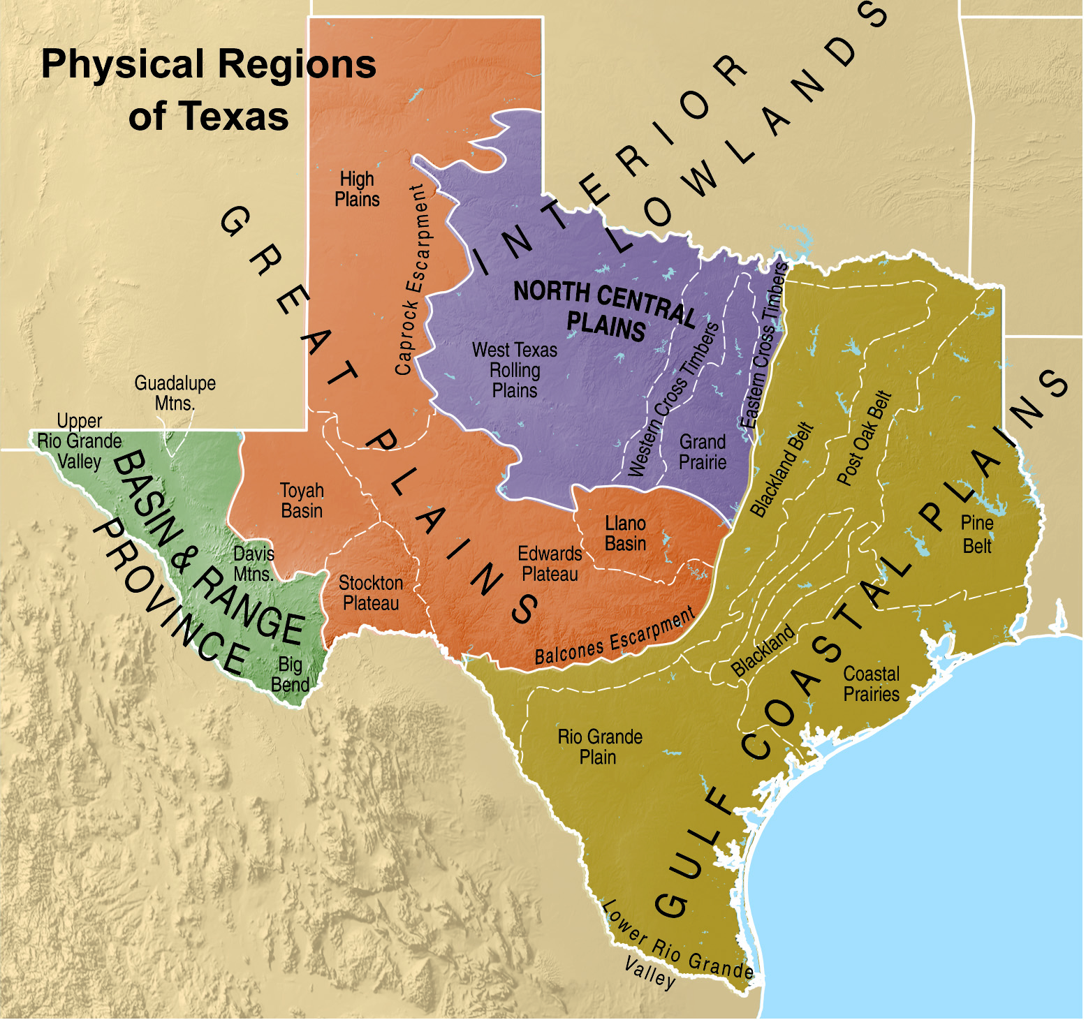 Physical Regions of Texas
