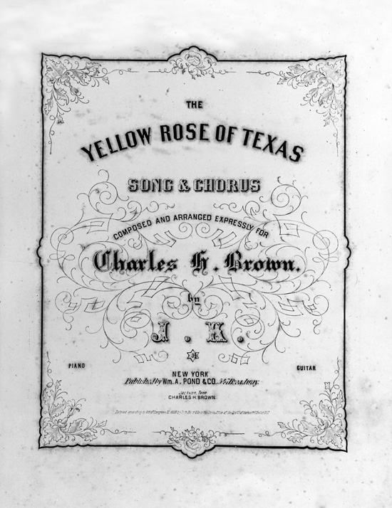 Sheet music cover for “The Yellow Rose of Texas”