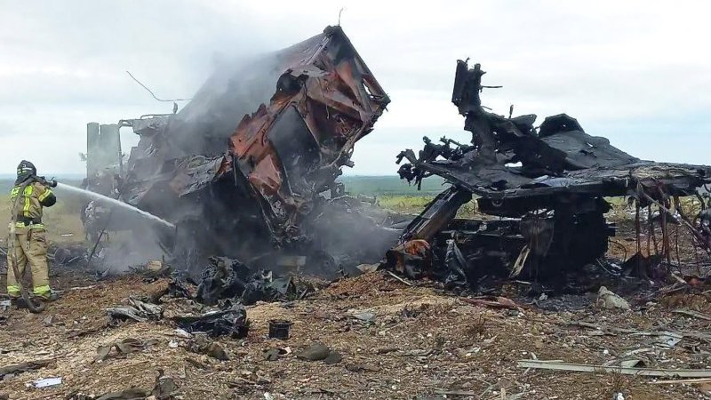 Wreckage of S-400 engagement radar at airbase of Belbek in Crimea, May 15, 2024.