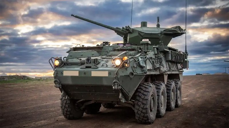 Oshkosh Defense Medium Caliber Weapon System on a Stryker