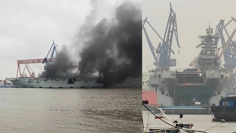 Fire Breaks Out On China’s Massive New Type 075 Amphibious Assault Ship