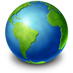 Blue and Green World Globe