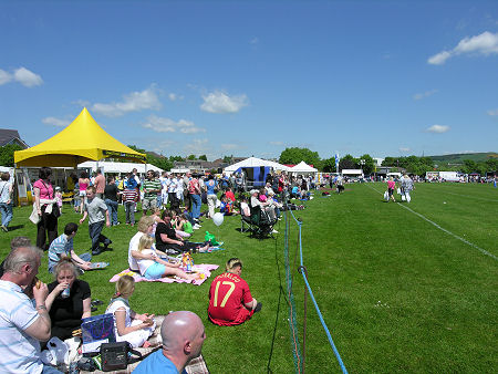 Crowds Gathering Around the Display Ring