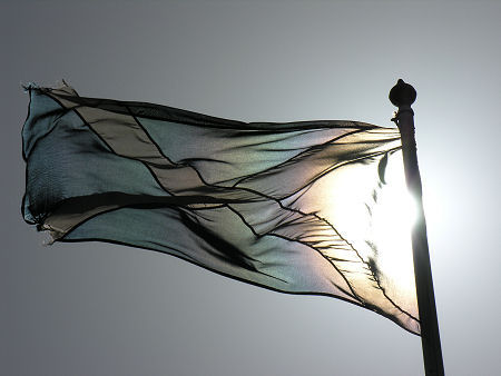 The Saltire Flying at the Saltire Memorial