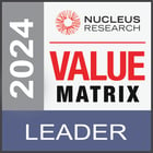 Nucleus Research Value Matrix Leader award for 2024