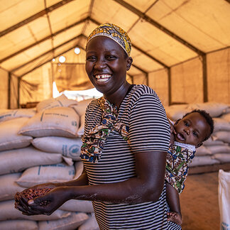 Mother and baby at the refugee camp in Tanzania