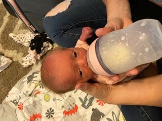 Baby Carlie Drinking from a Bottle